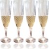 Set of 4 Champagne Flutes with Crystal Effect - Plastic Sparkling Wine Glasses to Celebrate Every Special Day - 8 Oz 40 81tl5M0rvFL
