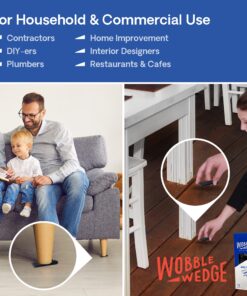 Wobble Wedges Rigid Plastic Shims, 75 Pack - MADE IN USA - Multi-Purpose Shim Wedges for Home Improvement & Work - Plastic Wedge, Table Shims, Toilet Shims, Furniture Levelers, & Leveling Feet - Black 17 81tlKWpKj1L