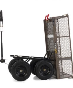 Gorilla Carts Heavy Duty Steel Dump Cart Garden Wagon w/Quick Release System, 1200 Pound Capacity, Removable Sides & Convertible Handle, Gray Finish 31 81tokDsWECL