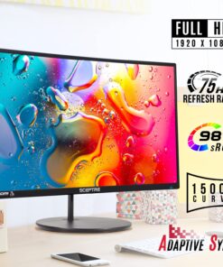 Sceptre Curved 24-inch Gaming Monitor 1080p R1500 98% sRGB HDMI x2 VGA Build-in Speakers, VESA Wall Mount Machine Black (C248W-1920RN Series) 24 81tqfkSX2sL