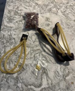 BASUNE Solid Wooden Slingshot Toys with Classic Construction Hunting Slingshot for Catapult Game, Outdoor, Hunting-for Kids/Children/Adult Deep Brown 36 81ts3TT L