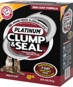 ARM & HAMMER Clump & Seal Platinum Cat Litter, Multi-Cat, 40 lb Clumping Cat Litter 40 lbs 33 81tsbBhLtaL