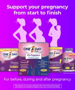 One A Day Men's & Women's Pre-Pregnancy Multivitamin Softgel including Vitamins A, Vitamin C, Vitamin D, B6, B12, Folic Acid & more, 30+30 Count, Supplement for Before, During, and Postnatal 29 81ttitEF3 L