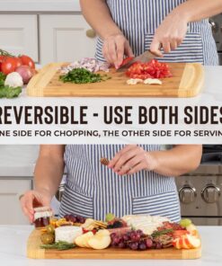 Bamboo Cutting Board - Wood Chopping Board with Juice Groove, Charcuterie Board, Serving Platter Cheese Board, Bread Board, Turkey Meat Cutting Board for Kitchen 31 81txZJVCtTL