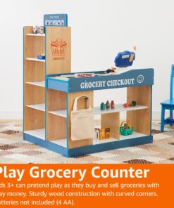 Amazon Basics Grocery Store Checkout Counter, Kids Supermarket Pretend Play Store, Gift for Age 3Y+ 24 81u QiHyICL