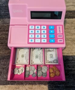 Learning Resources Pretend & Play Calculator Cash Register Pink - 73 Pieces, Ages 3+, Cash Register for Kids, Play Money for Kids, Toddlers Toys, Toy Register 37 81u r5LWqoL 2