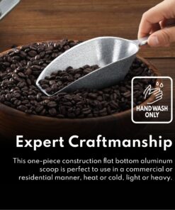 New Star Foodservice 34721 One-Piece Cast Aluminum Flat Bottom Bar Ice Flour Utility Scoop, 24-Ounce, Silver 20 81u1c6KT WL