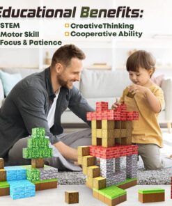 100PCS Magnetic Blocks-Build Mine Magnet World Set for Boys & Girls Age 3-5 6-8, STEM Sensory Toys for Toddlers Gifts for 3+ Years Old Girls Boys, Classroom Must Haves Construction Toys Magnetic world cubes 33 81u1d72AhYL