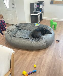 Amazon Basics Memory Foam Filled Bean Bag Lounger with Microfiber Cover, 6 ft, Grey, Solid 35 81u2dw7pFHL