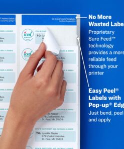 Avery Return Address Labels with Sure Feed for Inkjet Printers, 2/3" x 1-3/4", 1,500 Labels, Permanent Adhesive (8195), White 12 81u4ulJZBqL
