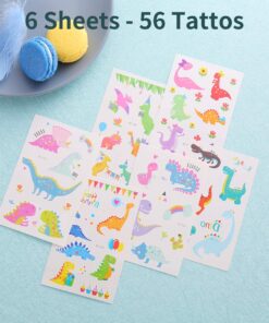 FZR Legend 24 Reusable Dinosaur Drinking Plastic Straws + 6 Dinosaur Temporary Tattoos for Kids Girls Boys | Dinosaur Birthday Party Supplies Three Rex Party Favors Decorations with Cleaning Brush 27 81u56CAVPkL