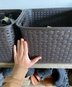 Sterilite 12736P06 Tall Weave Basket, Espresso, 6-Pack 37 81u6OflGdZL