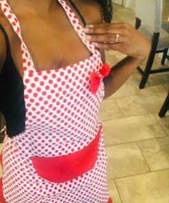 Hyzrz Lovely Lady Red Dot Kitchen Flirty Canvas Restaurant Cake Funny Aprons for Women Chef Bib Gift 6 81u6ny9d8L