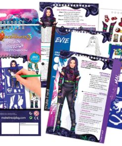 Make It Real - Disney Descendants 3 Sketchbook. Fashion Design Drawing and Coloring Book for Girls. Includes Evie and Descendants 3 Sketch Pages, Stencils, Stickers, and Design Guide 11 81uAh5C1OL