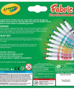 Alternative view of Crayola Fabric Markers, At Home Crafts for Kids, Fine Tip, Assorted Colors, Set of 10