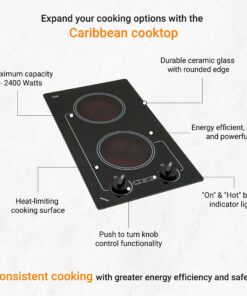Kenyon B41601 6-1/2-Inch Caribbean 2-Burner Cooktop with Analog Control UL, 120-volt, Black 14 81uC5pKq5NL