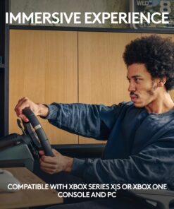 Logitech G920 Driving Force Racing Wheel and Floor Pedals, Real Force Feedback, Stainless Steel Paddle Shifters, Leather Steering Wheel Cover for Xbox Series X|S, Xbox One, PC, Mac - Black 26 81uE4DPlxxL