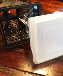 Oliver & Kline Boxed Grater, Stainless Steel Box Surface Glide Technology & Vegetable Slicer Grater with Container for Storage Space A+ Kitchen Gift-4 Sided for Vegetables, Fruit 37 81uELamIRFL