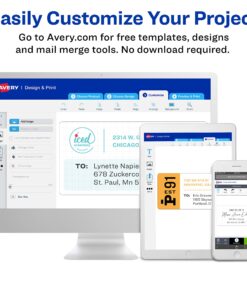 Avery Return Address Labels with Sure Feed for Inkjet Printers, 2/3" x 1-3/4", 1,500 Labels, Permanent Adhesive (8195), White 15 81uEkY2qKPL