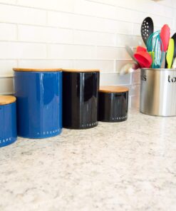 Planetary Design Airscape Ceramic Coffee Storage Canister Patented Airtight Lid Preserve Food Freshness Bamboo (Small Blue) 18 81uFrYjGbCL