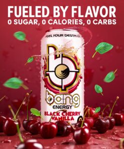Bang Energy Black Cherry Vanilla, Sugar-Free Energy Drink, 16-Ounce (Pack of 12) 16 Ounce (Pack of 12) 34 81uGDKHKcpL
