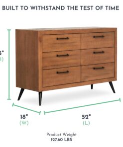 Evolur Stilnovo Mid Century Double Dresser, Sugar Cane (928-SC) , 52x18x35 Inch (Pack of 1) 14 81uGFtbRZYL