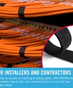 VELCRO Brand ONE-WRAP Double Sided Roll | 45 Ft x 1-1/2 In | Cut to Length Straps Heavy Duty | Bundling Ties Fasten to Themselves for Secure Hold, Black (91881) Hook and Loop Straps 32 81uH95DaSAL