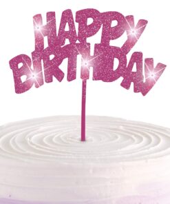 Pink Happy Birthday LED Flashing Pick - 10.25", 1 Piece - Perfect for Birthday Celebrations Pink Flashing 16 81uHloDApoL