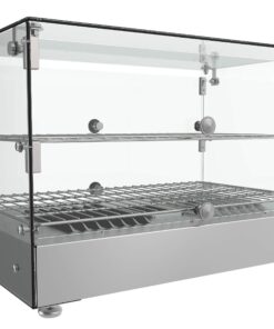 KoolMore - HDC-1.7C 22" Self Service 2 Shelf Commercial Countertop Food Warmer Display Case - 1.7. cu ft, Silver 1.7 cu. ft. 17 81uJ8mi vOL