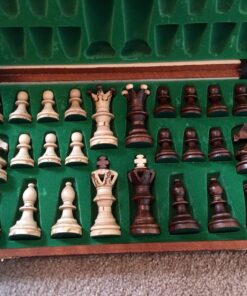 Wegiel Handmade European Ambassador Chess Set - Wooden 21 Inch Beech & Birch Board with Felt Base - Carved Hornbeam & Sycamore Wood Chess Pieces Ambassador - Brown 95 81uK0DNgV L