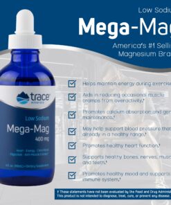 Trace Minerals | Mega-Mag 400 mg Liquid Magnesium Chloride | Supports Normal Body Functions | 30 Servings, 4 fl oz (1 Pack) 4 Fl Oz (Pack of 1) 14 81uK478mL