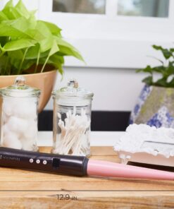 REMINGTON Pro Pearl Ceramic Conical Curling Wand, Digital Controls + 10 Heat Settings, Black/Pink, CI95AC4 1/2 - 1 Inch Black/Pink Tapered 36 81uLSKAeR2L