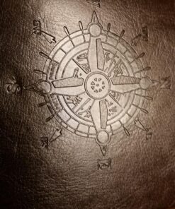 EvZ Leather Writing Journal Notebook, 7 Inches Vintage Nautical Spiral Blank String Diary Notepad Sketchbook Travel to Write in, Unlined Paper, Retro Pendants, Classic Embossed, Coffee 44 81uMHhjTL