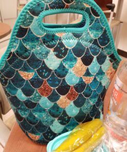 Artovida Artists Collective Insulated Neoprene Lunch Bag - Washable Soft Lunch Tote for Work and Picnic - Design by Monika Strigel (Germany) Really Mermaid - Classic Monika Strigel Really Mermaid 38 81uMhEyCwIL