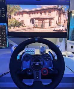 Logitech G29 Driving Force Racing Wheel and Floor Pedals, Real Force Feedback, Stainless Steel Paddle Shifters, Leather Steering Wheel Cover for PS5, PS4, PC, Mac - Black 35 81uPLytwVmL