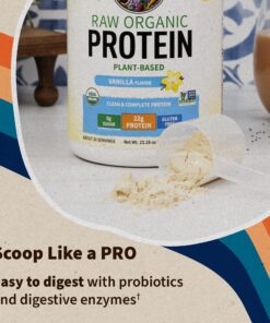 Garden of Life Organic Vegan Vanilla Protein Powder 22g Complete Plant Based Raw Protein & BCAAs Plus Probiotics & Digestive Enzymes for Easy Digestion – Non-GMO, Gluten-Free, Lactose Free 1.5 LB 20 Servings (Pack of 1) 30 81uR3YTMbgL