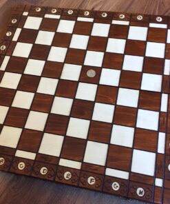 Wegiel Handmade European Ambassador Chess Set - Wooden 21 Inch Beech & Birch Board with Felt Base - Carved Hornbeam & Sycamore Wood Chess Pieces Ambassador - Brown 118 81uSWCFp4PL