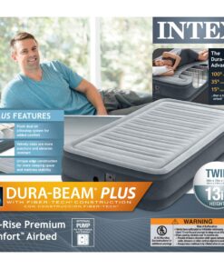 Intex Comfort Dura-Beam Airbed Internal Electric Pump Bed Height Elevated (2020 Model) Twin (300 Lbs) Mid Rise (13") 40 81uSncahe0L
