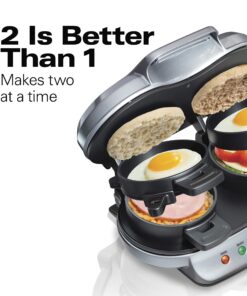 Hamilton Beach Dual Breakfast Sandwich Maker with Timer, Silver (25490A) 30 81uUVv4z17L