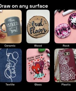 ARTISTRO White Paint Pen for Rock Painting, Stone, Ceramic, Glass, Wood, Tire, Fabric, Metal, Canvas. Set of 5 Acrylic Paint White Marker Water-based Extra-fine Tip 5 Extra-Fine White 23 81uVUMFeYcL