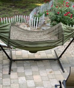 G4Free Large Camping Hammock with Mosquito Net 2 Person Pop-up Parachute Lightweight Hanging Hammocks Tree Straps Swing Hammock Bed for Outdoor Backpacking Backyard Hiking Army Green 32 81uWhXzXu0L