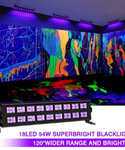 OPPSK Black Lights, 54W 18LEDs Powerful Black Light Bar Glow in The Dark Party Supplies for Blacklights Party Body Paint Birthday Halloween Christmas Stage Lighting 28 81ua2BTyrS