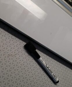 Quartet Glass Dry Erase White Board, Desktop Computer Pad for Notetaking, 18" x 6" Whiteboard, Clean Erase Surface with Storage, 1 Dry Erase Marker, White Surface (GDP186) 37 81ubw5wBD0L