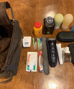 KOMALC Premium Buffalo Leather Unisex Toiletry Bag Travel Dopp Kit Distressed Tan 65 81udbVDyskL