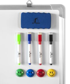 Whiteboard Set - Dry Erase Board 24 x 18" with 1 Magnetic Dry Eraser, 4 Dry Wipe Markers and 4 Magnets - Small White Hanging Message Scoreboard for Home Office School (24x18" Landscape) 24x18" Landscape 25 81ueOSoBt7L