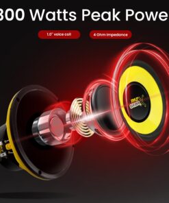 Pyle 6.5 Inch Mid Bass Woofer Sound Speaker System - Pro Loud Range Audio 300 Watt Peak Power w/ 4 Ohm Impedance and 60-20KHz Frequency Response for Car Component Stereo PLG64,Yellow 33 81ui VWO9SL