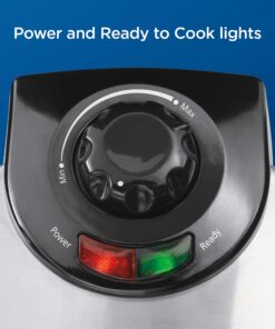 Oster Belgian Waffle Maker with Adjustable Temperature Control, Non-Stick Plates and Cool Touch Handle, Makes 8" Waffles, Stainless Steel 26 81ui7PUkqTL