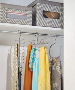 iDesign Axis Metal Loop Scarf Hanger, No Snag Closet Organization Storage Holder for Scarves, Men's Ties, Women's Shawls, Pashminas, Belts, Accessories, Clothes, 18 Loops ,0.3" x 9.9" x 11.2", Chrome 25 81ulLRldQGL