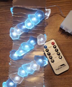 Impress Life Decorative String Lights, Sea Glass Festive Beach Themed 10 ft 40 LEDs Battery&USB Cord Operated Eco-Friendly with Multi-Function Remote for Tent Wedding Nursery Bedroom Party Ornament 49 81un0rKWuPL