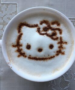 Lofekea Stainless Steel Powder Shakers Coffee Cocoa Cinnamon Shaker Cans Mesh Duster with 16PCS Stainless Steel Barista Coffee Decorating Stencils Template for Latte Cappuccino, Cupcake Stencils Stencil and Shaker 31 81unVCLYseL